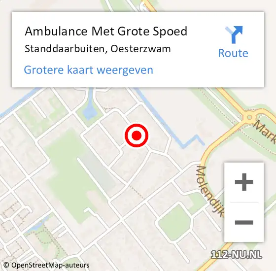Locatie op kaart van de 112 melding: Ambulance Met Grote Spoed Naar Standdaarbuiten, Oesterzwam op 15 maart 2019 08:50