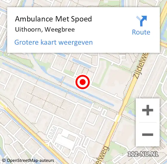 Locatie op kaart van de 112 melding: Ambulance Met Spoed Naar Uithoorn, Weegbree op 15 maart 2019 10:06