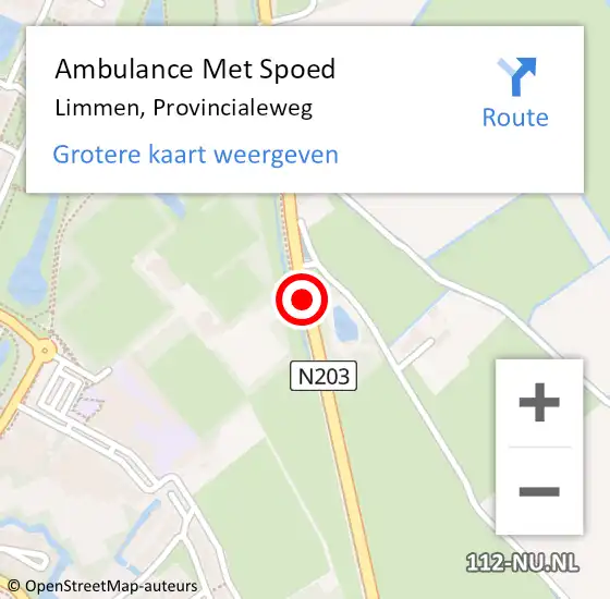 Locatie op kaart van de 112 melding: Ambulance Met Spoed Naar Limmen, Provincialeweg op 15 maart 2019 10:58
