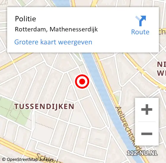 Locatie op kaart van de 112 melding: Politie Rotterdam, Mathenesserdijk op 15 maart 2019 15:34