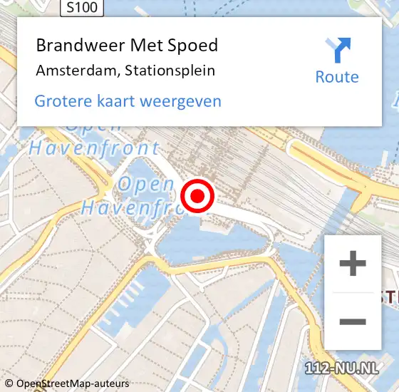 Locatie op kaart van de 112 melding: Brandweer Met Spoed Naar Amsterdam, Stationsplein op 16 maart 2019 08:13