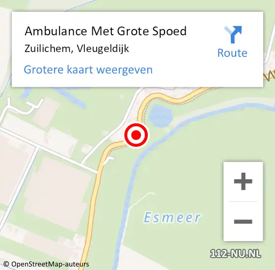 Locatie op kaart van de 112 melding: Ambulance Met Grote Spoed Naar Zuilichem, Vleugeldijk op 16 maart 2019 20:46