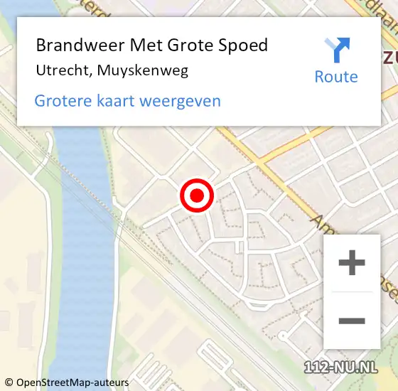 Locatie op kaart van de 112 melding: Brandweer Met Grote Spoed Naar Utrecht, Muyskenweg op 17 maart 2019 02:53