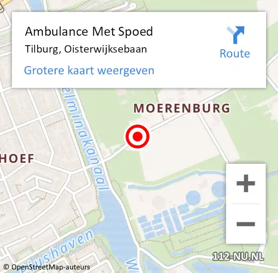 Locatie op kaart van de 112 melding: Ambulance Met Spoed Naar Tilburg, Oisterwijksebaan op 17 maart 2019 17:15