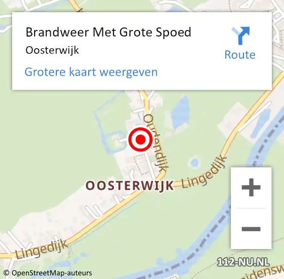 Locatie op kaart van de 112 melding: Brandweer Met Grote Spoed Naar Oosterwijk op 17 maart 2019 20:45