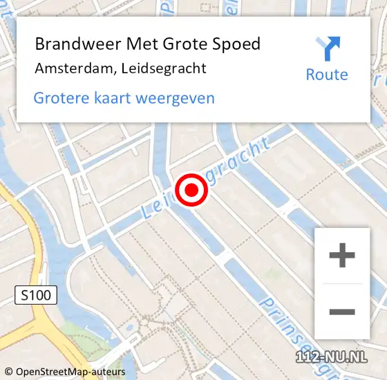 Locatie op kaart van de 112 melding: Brandweer Met Grote Spoed Naar Amsterdam, Leidsegracht op 18 maart 2019 01:47