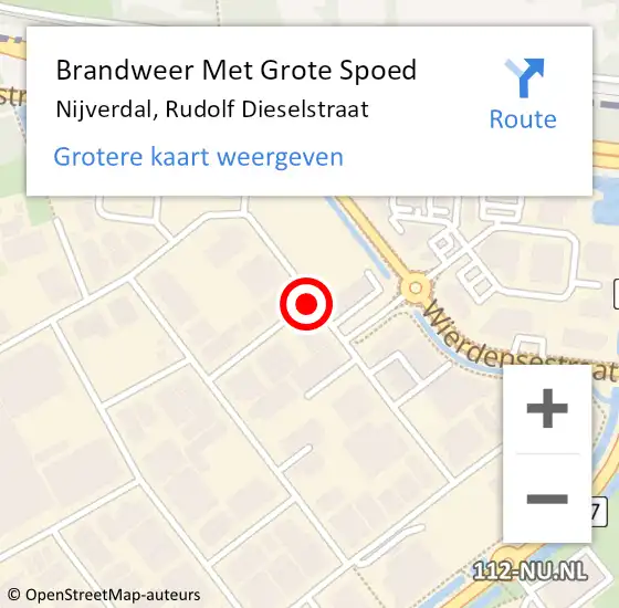 Locatie op kaart van de 112 melding: Brandweer Met Grote Spoed Naar Nijverdal, Rudolf Dieselstraat op 18 maart 2019 10:10