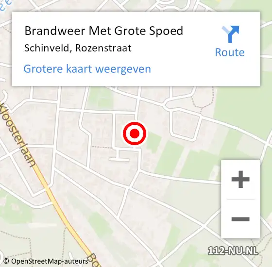 Locatie op kaart van de 112 melding: Brandweer Met Grote Spoed Naar Schinveld, Rozenstraat op 18 maart 2019 11:00