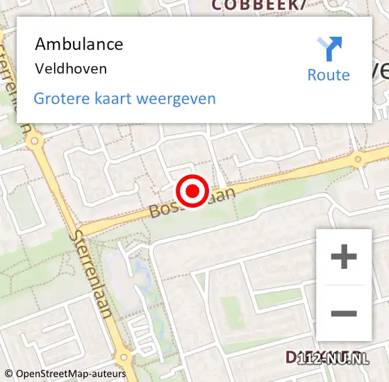 Locatie op kaart van de 112 melding: Ambulance Veldhoven op 18 maart 2019 14:44
