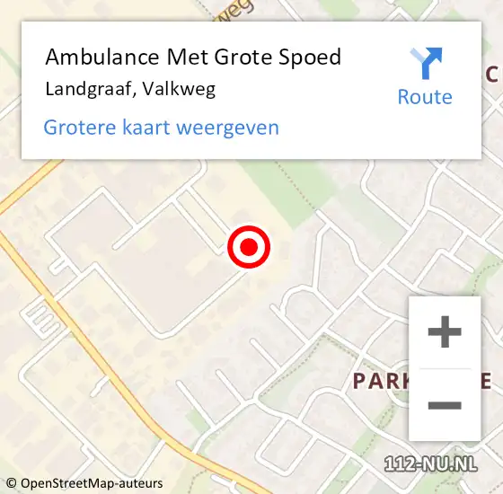 Locatie op kaart van de 112 melding: Ambulance Met Grote Spoed Naar Landgraaf, Valkweg op 26 maart 2014 18:28