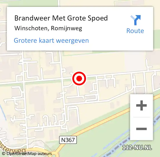 Locatie op kaart van de 112 melding: Brandweer Met Grote Spoed Naar Winschoten, Romijnweg op 18 maart 2019 15:44