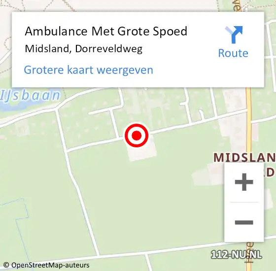 Locatie op kaart van de 112 melding: Ambulance Met Grote Spoed Naar Midsland, Dorreveldweg op 26 maart 2014 18:30