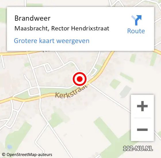 Locatie op kaart van de 112 melding: Brandweer Maasbracht, Rector Hendrixstraat op 19 maart 2019 08:01