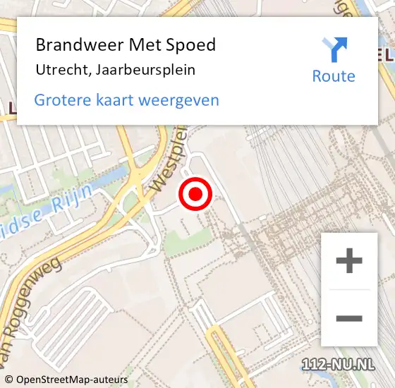 Locatie op kaart van de 112 melding: Brandweer Met Spoed Naar Utrecht, Jaarbeursplein op 19 maart 2019 09:18
