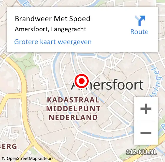 Locatie op kaart van de 112 melding: Brandweer Met Spoed Naar Amersfoort, Langegracht op 19 maart 2019 10:23