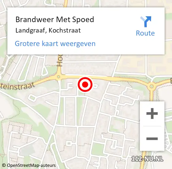 Locatie op kaart van de 112 melding: Brandweer Met Spoed Naar Landgraaf, Kochstraat op 19 maart 2019 11:29