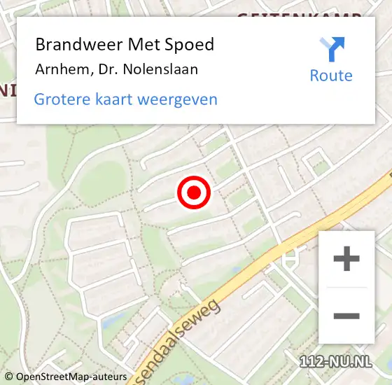 Locatie op kaart van de 112 melding: Brandweer Met Spoed Naar Arnhem, Dr. Nolenslaan op 19 maart 2019 13:47