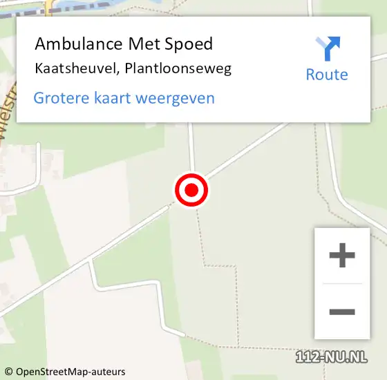 Locatie op kaart van de 112 melding: Ambulance Met Spoed Naar Kaatsheuvel, Plantloonseweg op 19 maart 2019 14:31