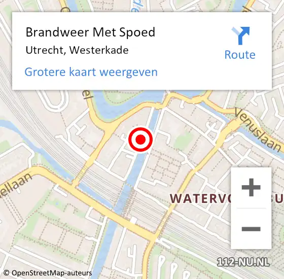 Locatie op kaart van de 112 melding: Brandweer Met Spoed Naar Utrecht, Westerkade op 19 maart 2019 16:10