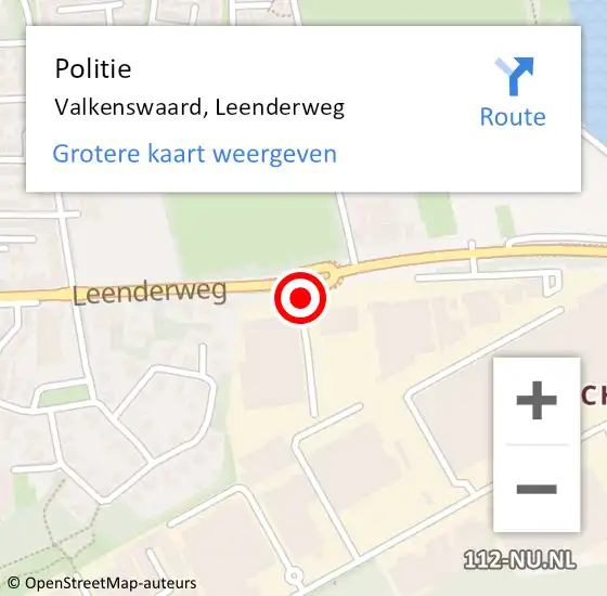 Locatie op kaart van de 112 melding: Politie Valkenswaard, Leenderweg op 19 maart 2019 16:13