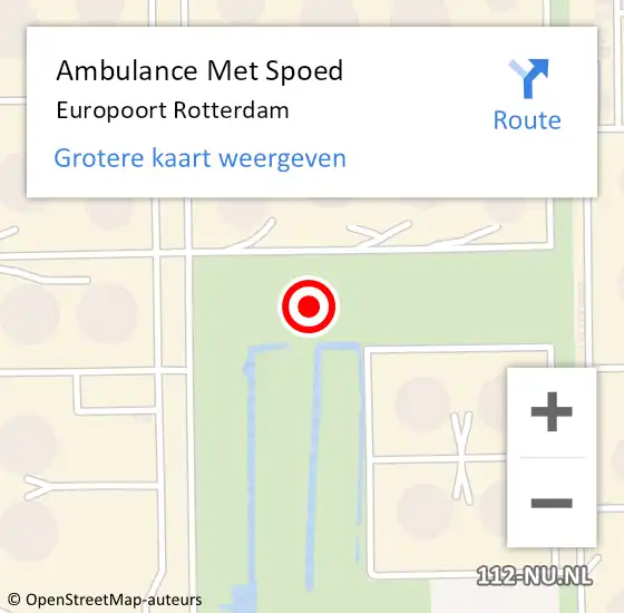 Locatie op kaart van de 112 melding: Ambulance Met Spoed Naar Europoort Rotterdam op 19 maart 2019 16:52