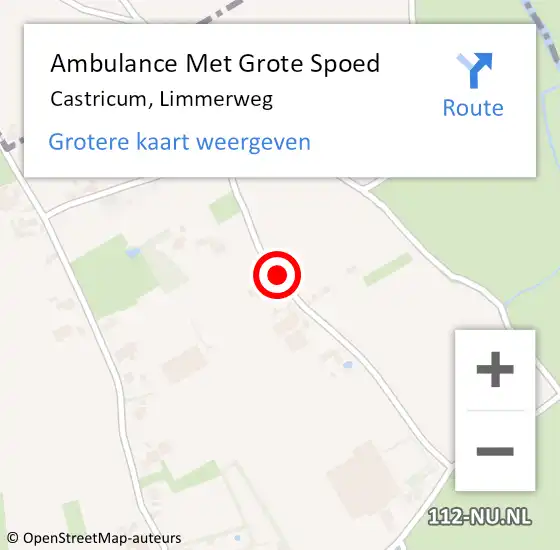 Locatie op kaart van de 112 melding: Ambulance Met Grote Spoed Naar Castricum, Limmerweg op 19 maart 2019 20:18