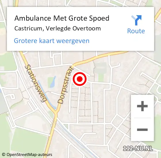 Locatie op kaart van de 112 melding: Ambulance Met Grote Spoed Naar Castricum, Verlegde Overtoom op 20 maart 2019 12:38