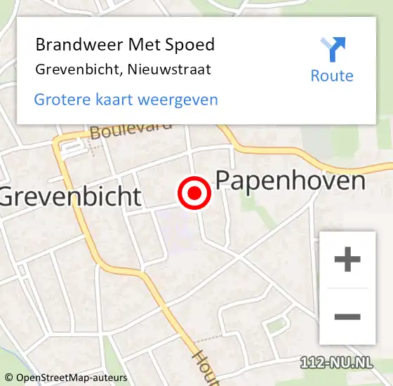 Locatie op kaart van de 112 melding: Brandweer Met Spoed Naar Grevenbicht, Nieuwstraat op 20 maart 2019 17:07