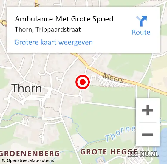 Locatie op kaart van de 112 melding: Ambulance Met Grote Spoed Naar Thorn, Trippaardstraat op 20 maart 2019 17:58