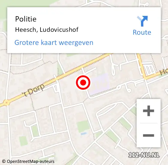 Locatie op kaart van de 112 melding: Politie Heesch, Ludovicushof op 20 maart 2019 21:46