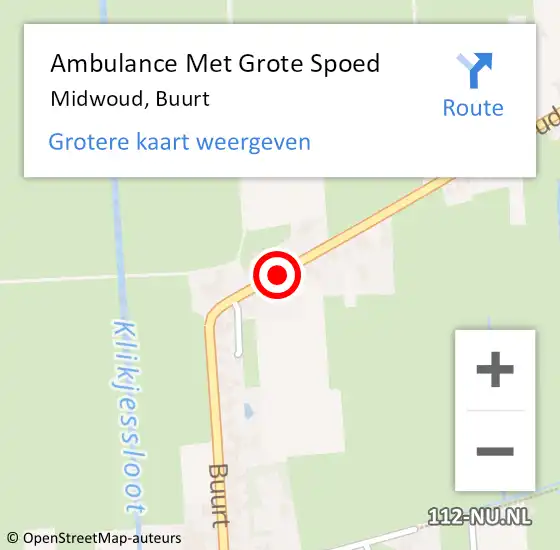 Locatie op kaart van de 112 melding: Ambulance Met Grote Spoed Naar Midwoud, Buurt op 21 maart 2019 00:05