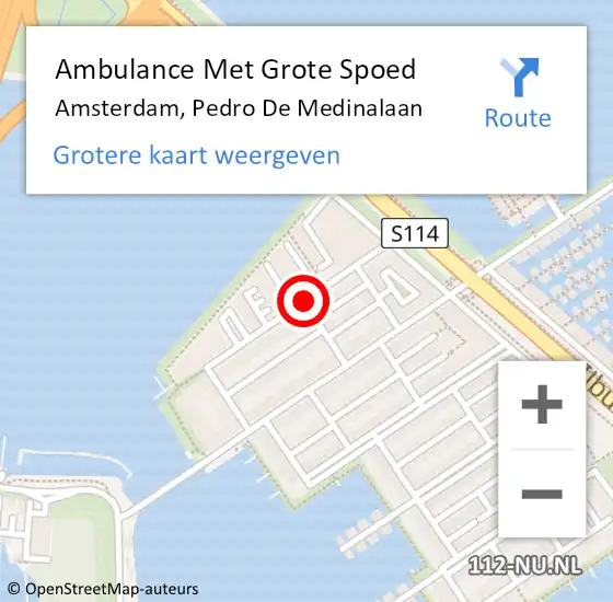 Locatie op kaart van de 112 melding: Ambulance Met Grote Spoed Naar Amsterdam, Pedro De Medinalaan op 21 maart 2019 00:06
