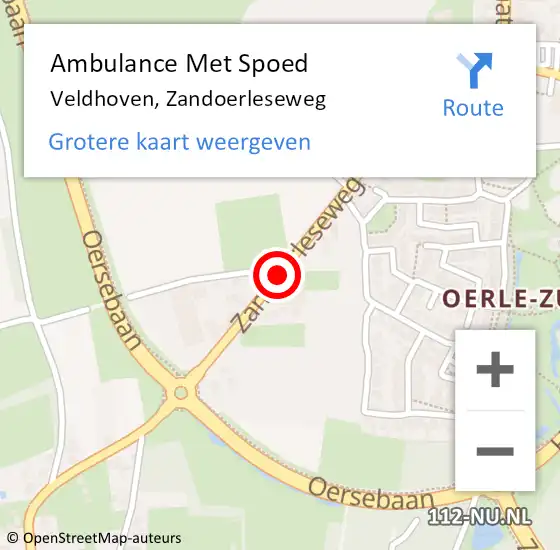 Locatie op kaart van de 112 melding: Ambulance Met Spoed Naar Veldhoven, Zandoerleseweg op 21 maart 2019 01:35