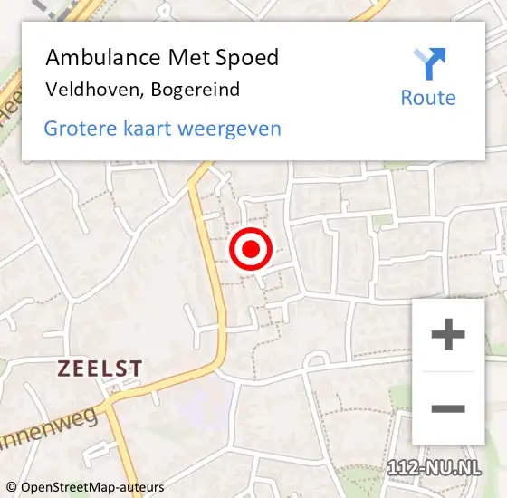Locatie op kaart van de 112 melding: Ambulance Met Spoed Naar Veldhoven, Bogereind op 21 maart 2019 01:40