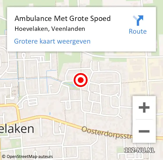 Locatie op kaart van de 112 melding: Ambulance Met Grote Spoed Naar Hoevelaken, Veenlanden op 21 maart 2019 01:53