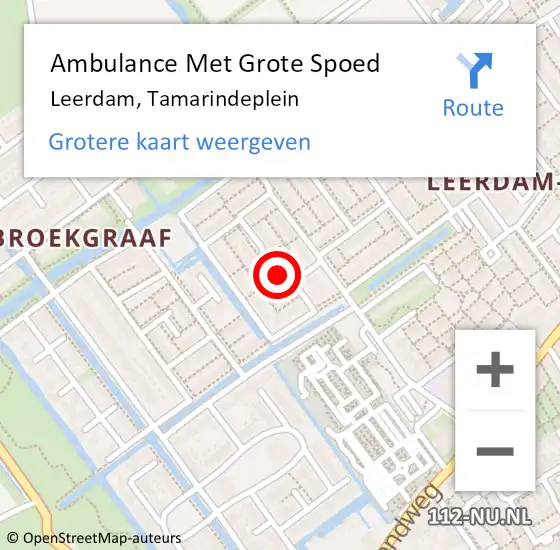 Locatie op kaart van de 112 melding: Ambulance Met Grote Spoed Naar Leerdam, Tamarindeplein op 21 maart 2019 07:45