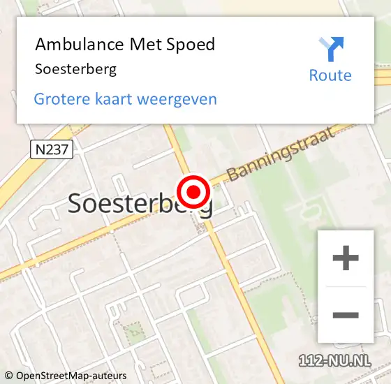 Locatie op kaart van de 112 melding: Ambulance Met Spoed Naar Soesterberg op 21 maart 2019 10:03