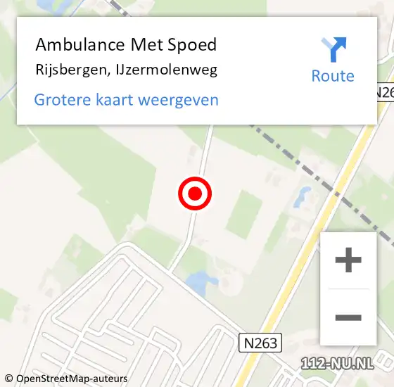 Locatie op kaart van de 112 melding: Ambulance Met Spoed Naar Rijsbergen, IJzermolenweg op 21 maart 2019 12:04