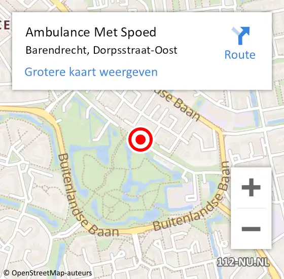 Locatie op kaart van de 112 melding: Ambulance Met Spoed Naar Barendrecht, Dorpsstraat-Oost op 21 maart 2019 13:42