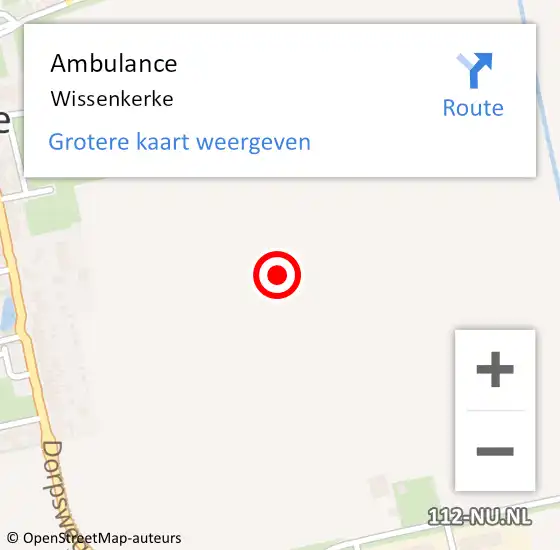 Locatie op kaart van de 112 melding: Ambulance Wissenkerke op 21 maart 2019 14:53