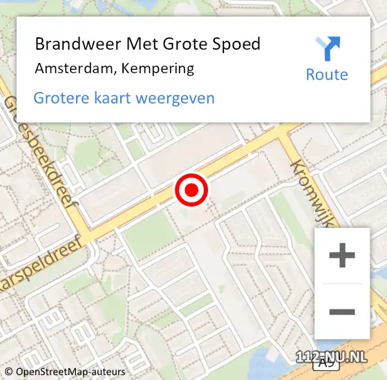 Locatie op kaart van de 112 melding: Brandweer Met Grote Spoed Naar Amsterdam, Kempering op 21 maart 2019 15:33