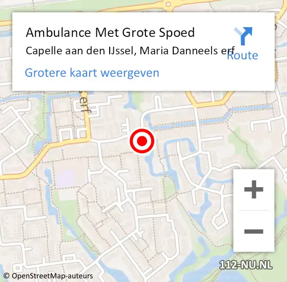 Locatie op kaart van de 112 melding: Ambulance Met Grote Spoed Naar Capelle aan den IJssel, Maria Danneels erf op 21 maart 2019 17:27