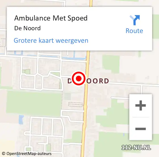 Locatie op kaart van de 112 melding: Ambulance Met Spoed Naar De Noord op 21 maart 2019 18:59