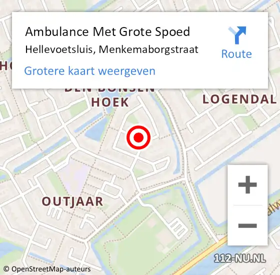 Locatie op kaart van de 112 melding: Ambulance Met Grote Spoed Naar Hellevoetsluis, Menkemaborgstraat op 21 maart 2019 19:14
