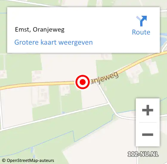 Locatie op kaart van de 112 melding:  Emst, Oranjeweg op 21 maart 2019 20:25