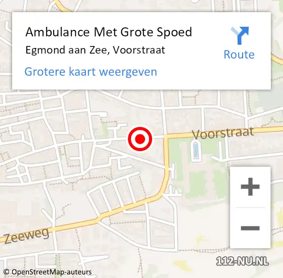 Locatie op kaart van de 112 melding: Ambulance Met Grote Spoed Naar Egmond aan Zee, Voorstraat op 21 maart 2019 20:27