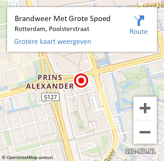 Locatie op kaart van de 112 melding: Brandweer Met Grote Spoed Naar Rotterdam, Poolsterstraat op 22 maart 2019 15:56