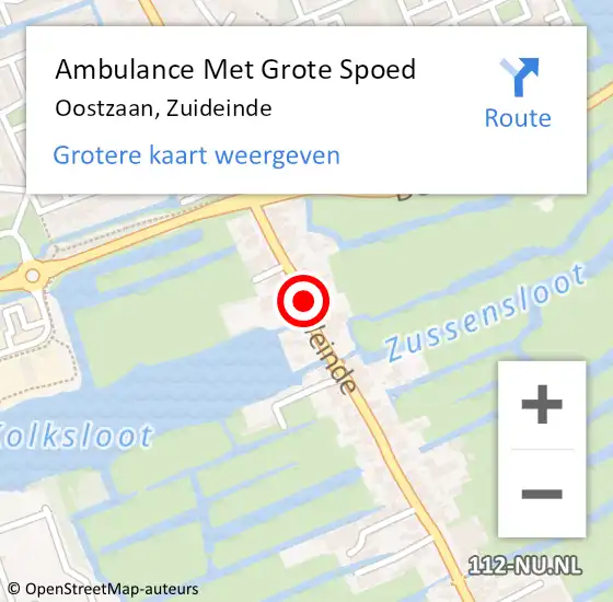Locatie op kaart van de 112 melding: Ambulance Met Grote Spoed Naar Oostzaan, Zuideinde op 22 maart 2019 20:01