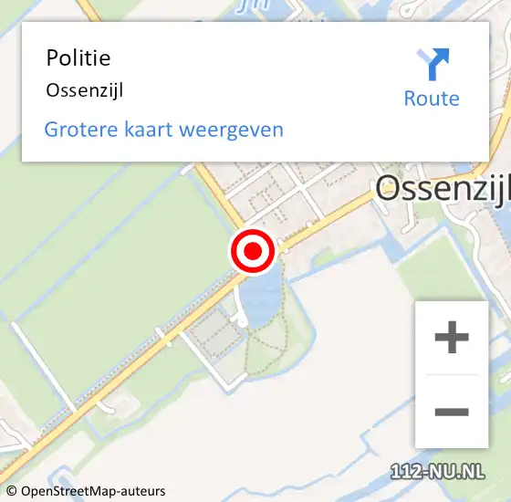 Locatie op kaart van de 112 melding: Politie Ossenzijl op 22 maart 2019 21:17