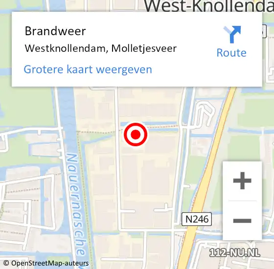 Locatie op kaart van de 112 melding: Brandweer Westknollendam, Molletjesveer op 23 maart 2019 02:17